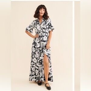 Maeve Black and White Floral Maxi Dress